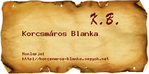 Korcsmáros Blanka névjegykártya